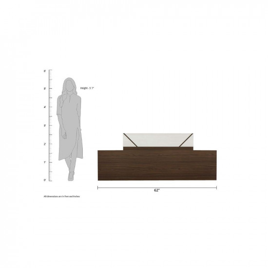Amazon Brand - Solimo Tucana Engineered Wood Walnut Finish Queen Bed (Brown)
