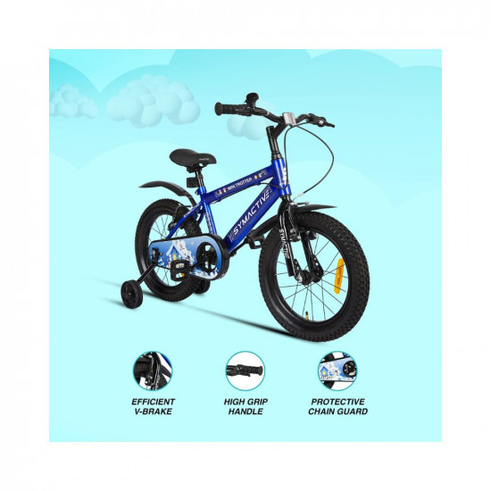 Amazon Brand - Symactive Mini Trotter, 16T Single Speed Kids Bike/Bicycle/Cycle, V-Brakes, Frame Size: 10.6 inch, Age: 5-10 Yr, Steel Rim (Blue, Unisex), Rigid