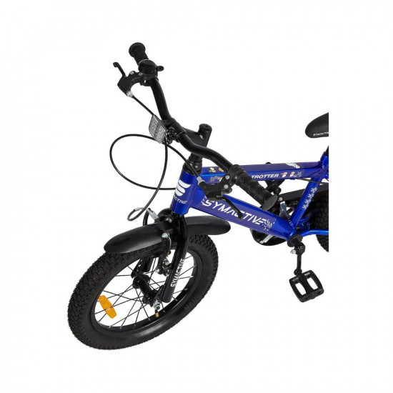 Amazon Brand - Symactive Mini Trotter, 16T Single Speed Kids Bike/Bicycle/Cycle, V-Brakes, Frame Size: 10.6 inch, Age: 5-10 Yr, Steel Rim (Blue, Unisex), Rigid