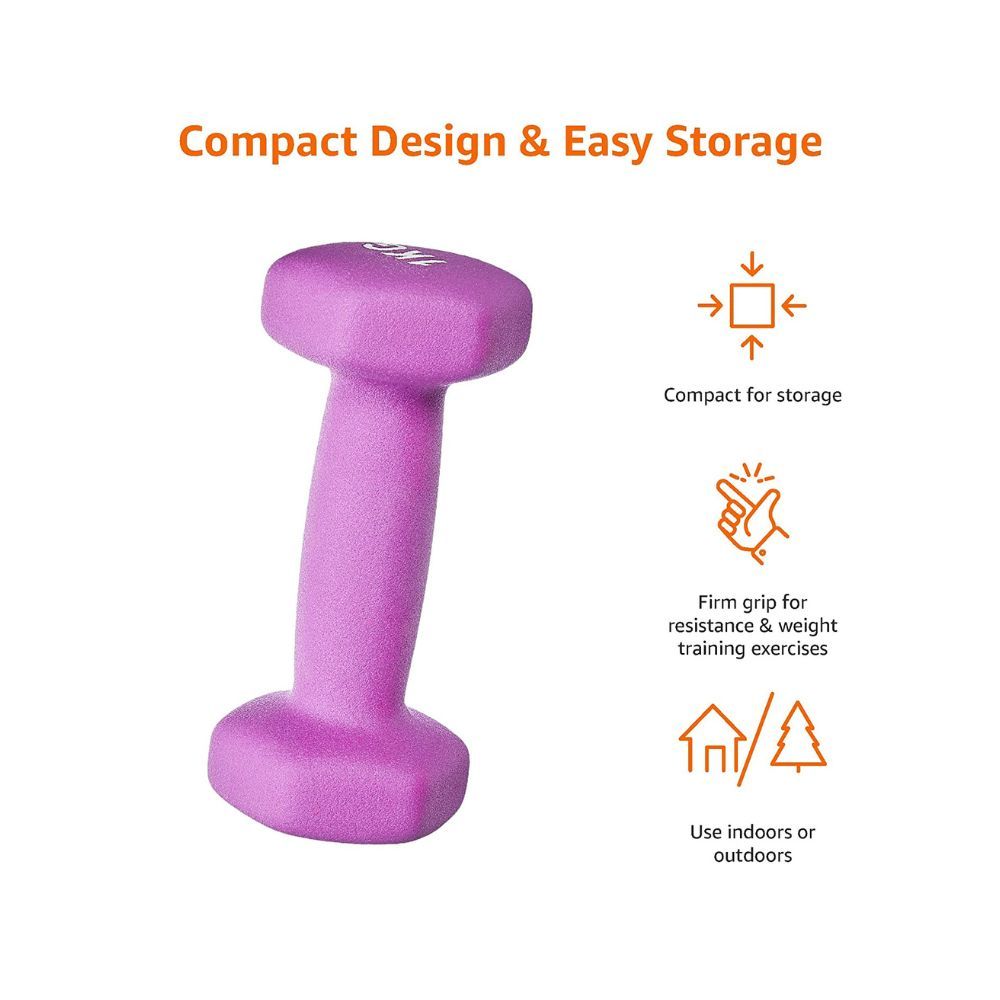 AmazonBasics Neoprene Dumbbell Pair, 2 x 1Kg