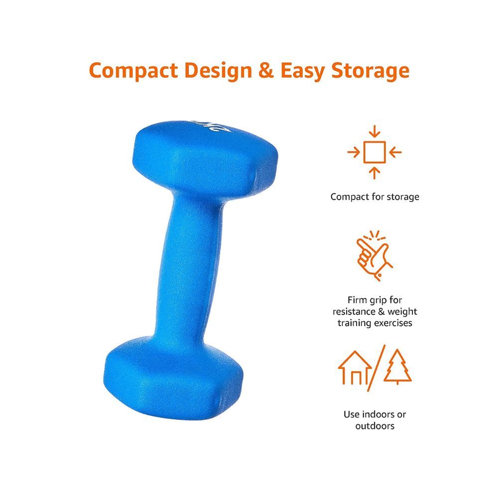 AmazonBasics Neoprene Dumbbell Pair, 2 x 2Kg