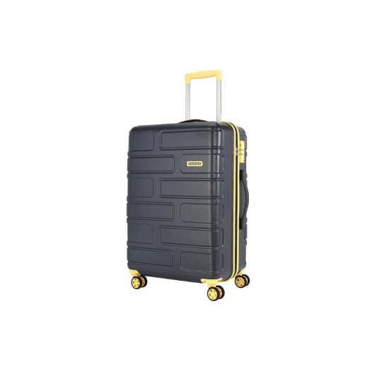 American Tourister Bricklane+ 69 cms Medium Check-in Polycarbonate (PC) Hard-Sided 4 Wheels Spinner Luggage/Suitcase/Trolley Bag (Charcoal Grey)