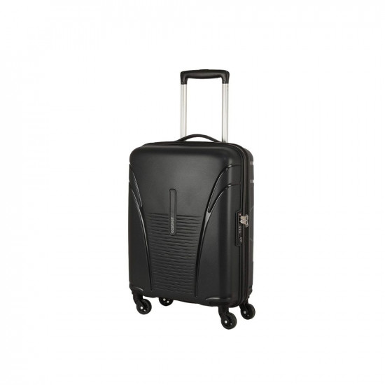 American Tourister Ivy 55 cms Small Cabin Polypropylene (PP) Hard Sided 4 Wheeler Spinner Luggage/Suitcase/Trolley Bag (Black)