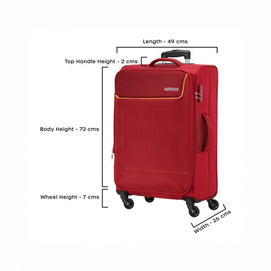 American Tourister JAMAICA Spinner Polyester 80 Cm Large Wine Red Check In Soft Luggage Check In