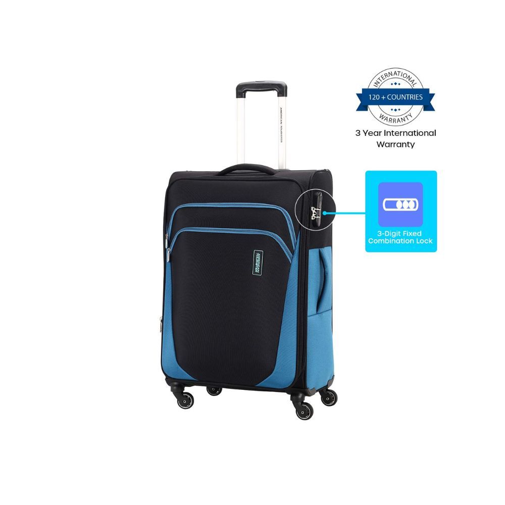 American Tourister Kansas Polyester 80 cms Black Softsided Check-in Luggage (FT2 (0) 09 003)