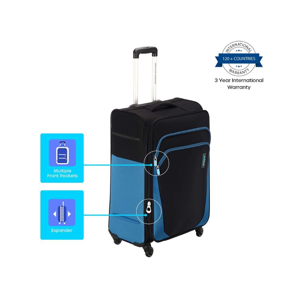 American Tourister Kansas Polyester 80 cms Black Softsided Check-in Luggage (FT2 (0) 09 003)