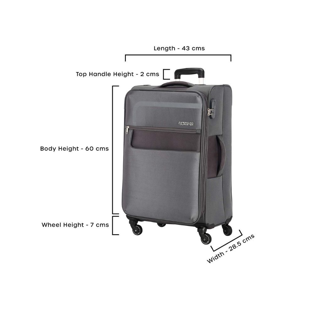 American Tourister Polyester Soft 69 Cms Softsided Check-in Luggage(Fw0 (0) 08 002_Grey)