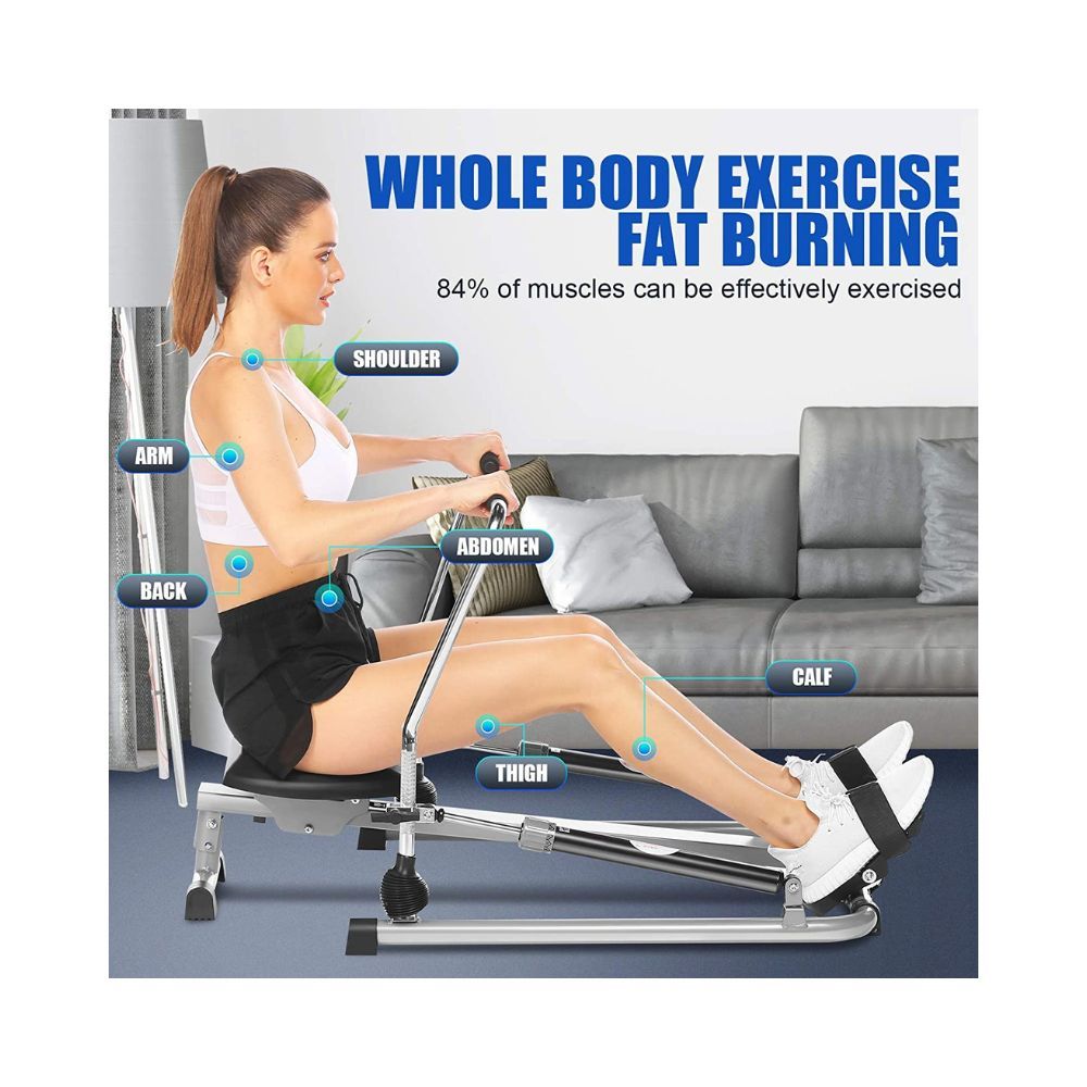 ANCHEER Rowing Machine, Full Motion Adjustable Rower with 12 Level Resistance