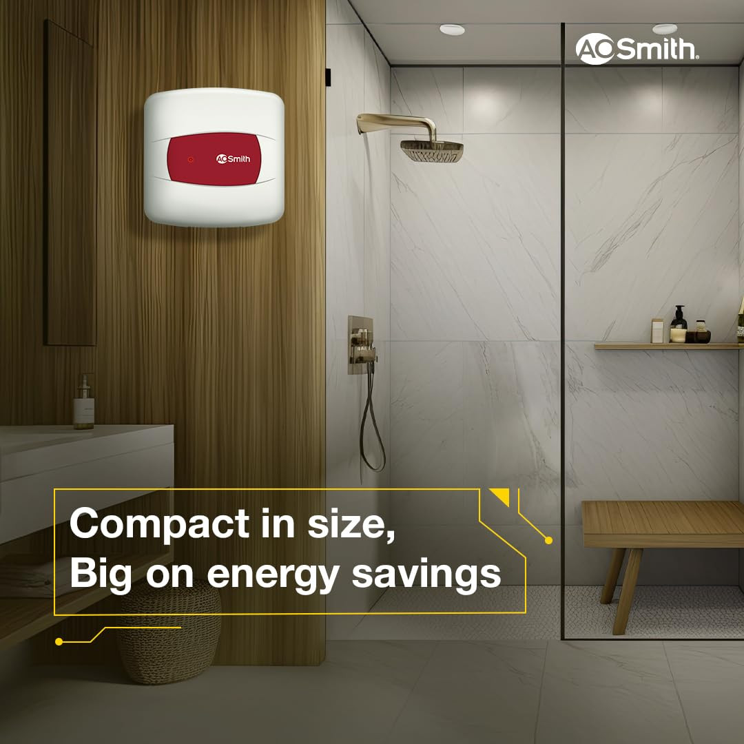 AO Smith Geyser 15 Litre 5 Star Rating BEE Powerful 2KW Heating Storage Water Heater With 2X Corrosion Resistant Blue Diamond Glass Tank Warranty 5 Yr Tank 2 Yr Comprehensive HSE-SHS-015