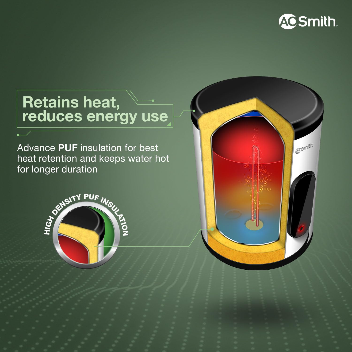 AO Smith Geyser VAS PLUS 15 Litre  5 Star BEE Rating  Powerful 2KW Water Geyser for Bathroom  2X Corrosion Resistant  Storage Water Heater  Warranty 7Yr Tank 3Yr Heating Element 2Yr Overall