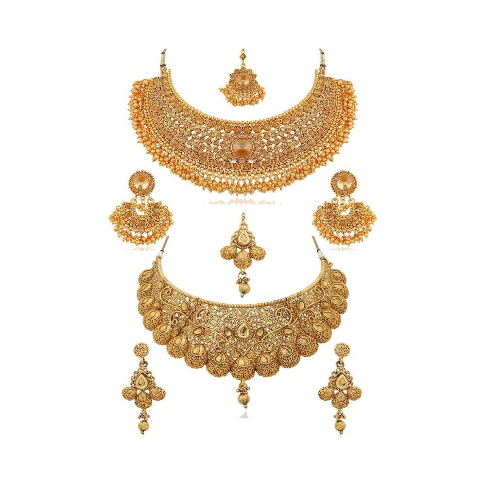 APARA Combo Bridal Wedding Necklace Jewellery Set Earrings for Women