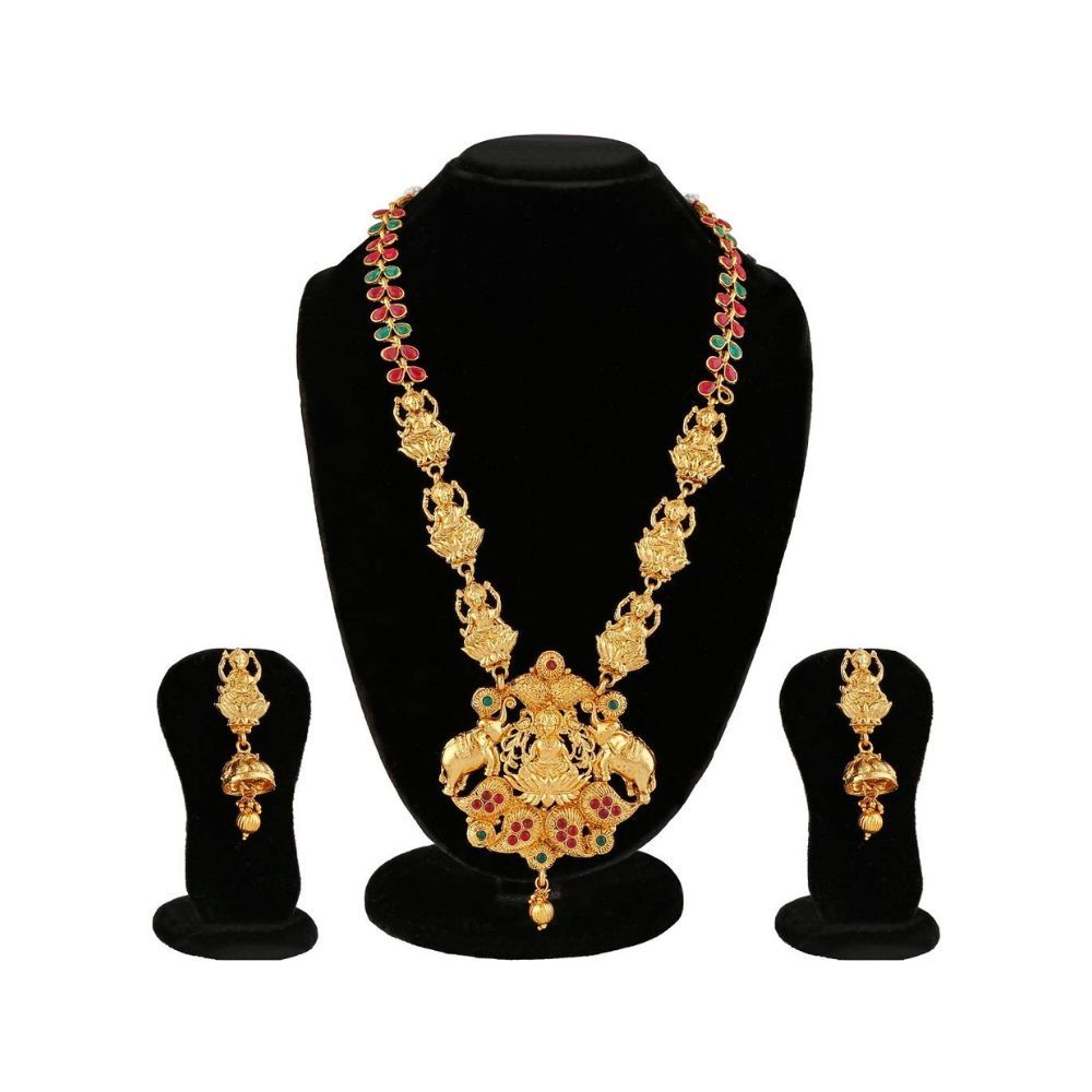 Apara gold Plated One Gram Rani Haar Earring Wedding Jewellery Party Wear Necklace Set for Women