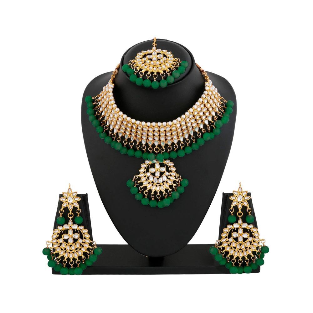 Apara Gold Plated Wedding Collection Kundan Jewellery Necklace Earring Set for Women