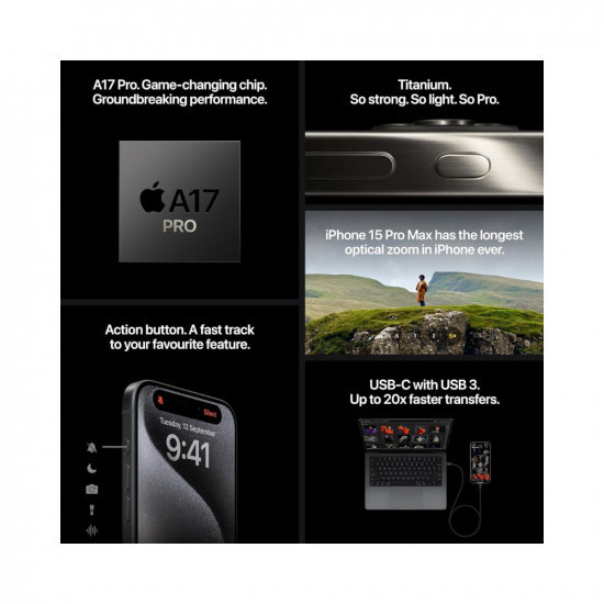 Apple iPhone 15 Pro (1 TB) - White Titanium Apple iPhone 15 Pro (1 TB) - White Titanium
