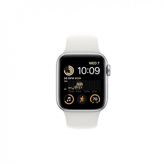 Apple Watch SE (2nd Gen) [GPS 40 mm] Smart Watch w/Silver Aluminium Case & White Sport Band