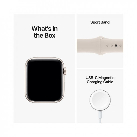 Apple Watch SE (2nd Gen) [GPS 40 mm] Smart Watch w/Starlight Aluminium Case & Starlight Sport Band