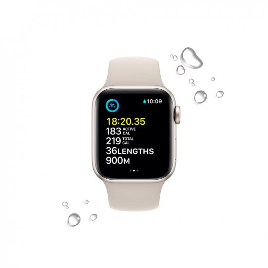 Apple Watch SE (2nd Gen) [GPS 40 mm] Smart Watch w/Starlight Aluminium Case & Starlight Sport Band