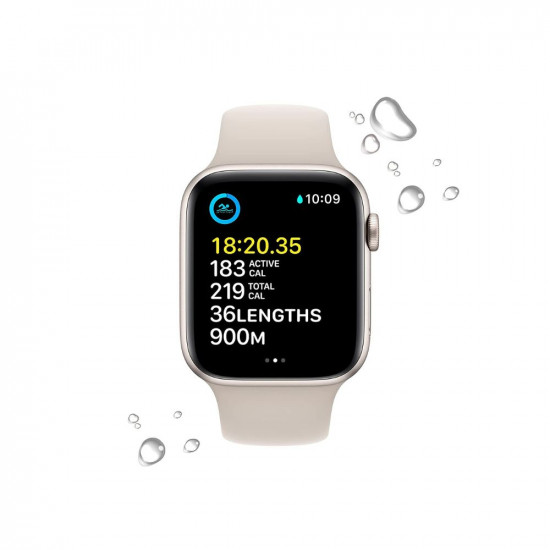 Apple Watch SE (2nd Gen) [GPS 44 mm] Smart Watch w/Starlight Aluminium Case & Starlight Sport Band
