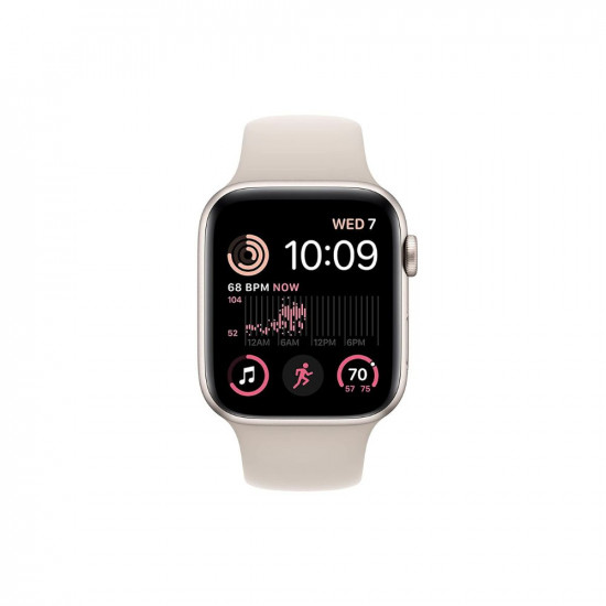 Apple Watch SE (2nd Gen) [GPS 44 mm] Smart Watch w/Starlight Aluminium Case & Starlight Sport Band