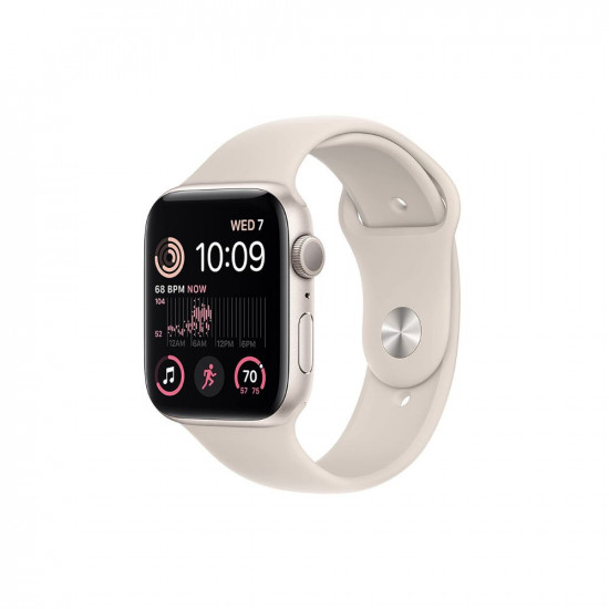 Apple Watch SE (2nd Gen) [GPS 44 mm] Smart Watch w/Starlight Aluminium Case & Starlight Sport Band
