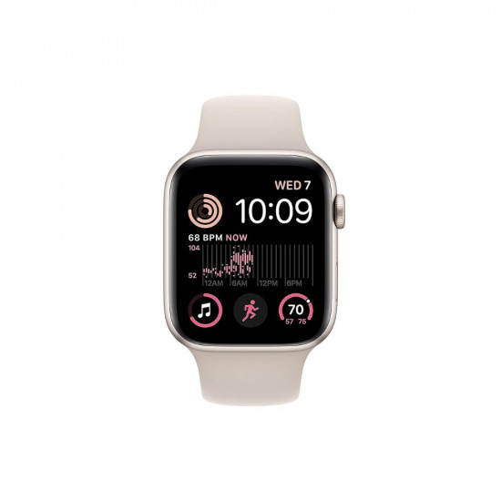 Apple Watch SE (2nd Gen) [GPS 44 mm] Smart Watch w/Starlight Aluminium Case & Starllight Sport Band. Fitness & Sleep Tracker, Crash Detection, Heart Rate Monitor, Retina Display, Water Resistant