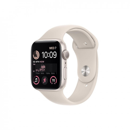 Apple Watch SE (2nd Gen) [GPS 44 mm] Smart Watch w/Starlight Aluminium Case & Starllight Sport Band. Fitness & Sleep Tracker, Crash Detection, Heart Rate Monitor, Retina Display, Water Resistant