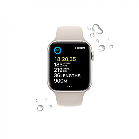 Apple Watch SE (2nd Gen) [GPS 44 mm] Smart Watch w/Starlight Aluminium Case & Starllight Sport Band. Fitness & Sleep Tracker, Crash Detection, Heart Rate Monitor, Retina Display, Water Resistant