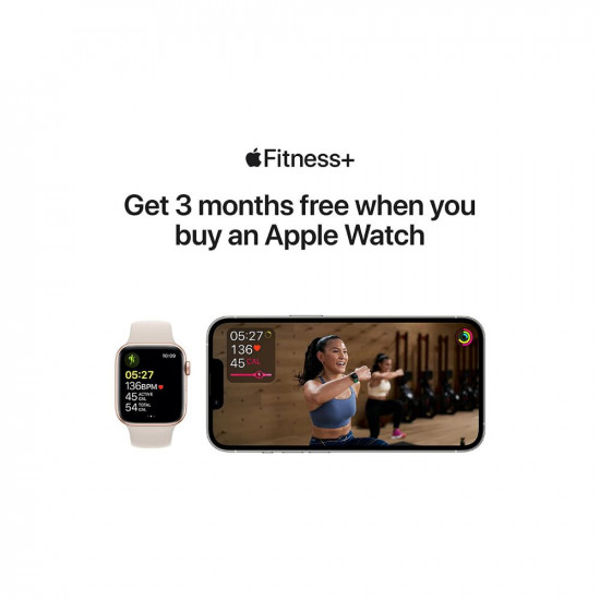 Apple Watch SE (GPS + Cellular, 40mm) - Gold Aluminium Case with Starlight Sport Band - Regular