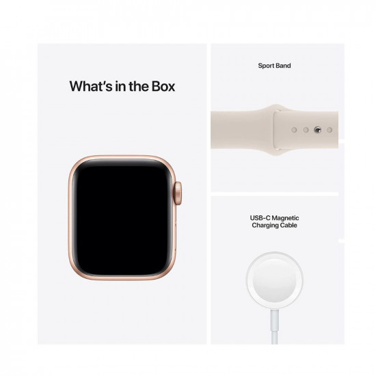 Apple Watch SE (GPS + Cellular, 40mm) - Gold Aluminium Case with Starlight Sport Band - Regular