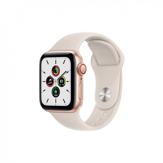 Apple Watch SE (GPS + Cellular, 40mm) - Gold Aluminium Case with Starlight Sport Band - Regular