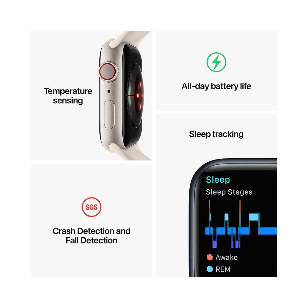Apple Watch Series 8 [GPS + Cellular 45 mm] Smart Watch w/ Graphite Stainless Steel Case with Midnight Sport Band