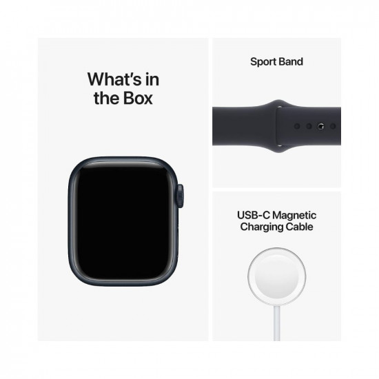 Apple Watch Series 8 [GPS 41 mm] Smart Watch w/Midnight Aluminium Case with Midnight Sport Band. Fitness Tracker, Blood Oxygen & ECG Apps, Always-On Retina Display, Water Resistant
