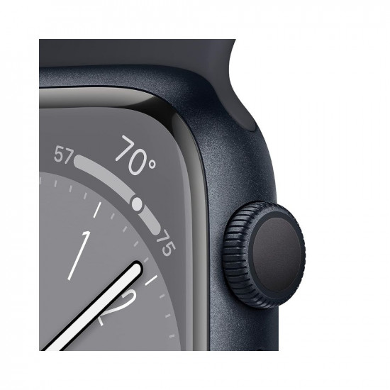 Apple Watch Series 8 [GPS 41 mm] Smart Watch w/Midnight Aluminium Case with Midnight Sport Band. Fitness Tracker, Blood Oxygen & ECG Apps, Always-On Retina Display, Water Resistant