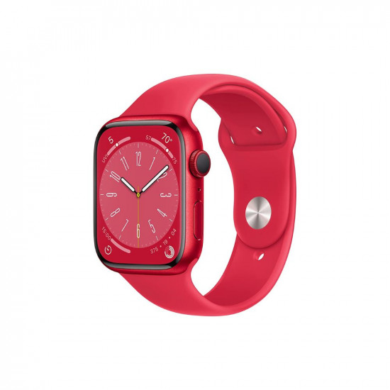 Apple Watch Series 8 [GPS 45 mm] Smart Watch w/ (Product) RED Aluminium Case with (Product) RED Sport Band