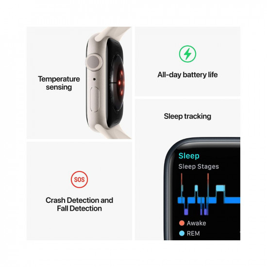 Apple Watch Series 8 [GPS 45 mm] Smart Watch w/ (Product) RED Aluminium Case with (Product) RED Sport Band