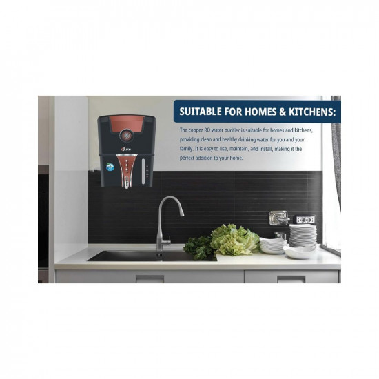 AQUA D PURE Ro Water Purifier with Copper + Uv + Uf + Tds Adjuster/Controller Water Filter for Home|12L|Black