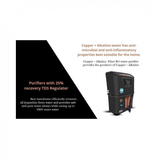 AQUA D PURE RO+UV+UF+ Bio-Alkaline Water Purifier with Pre Filter & Aqua Copper Infuser Technology & TDS Adjuster 12L | 8 Stage Purification | Suitable for all type water supply with TDS upto 2000 ppm