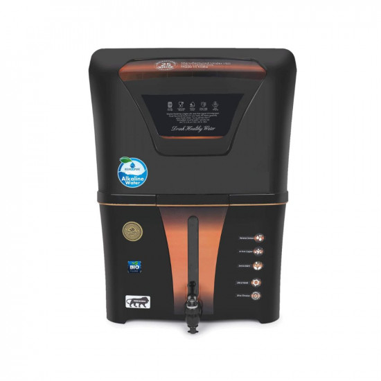 AQUA INDIA ORIGINAL'S GRAND PLUS (RO+ LED UV+ PATENDED ORC COPPER+ ZINC+ ALKALINE+ TDS CONTROL+ HIGH TDS MEMBRANE+ TDS METER*+ RO COVER*) 12 STAGES, WORKS UPTO 2500 PPM, 20 LPH CAPACITY WATER PURIFIER