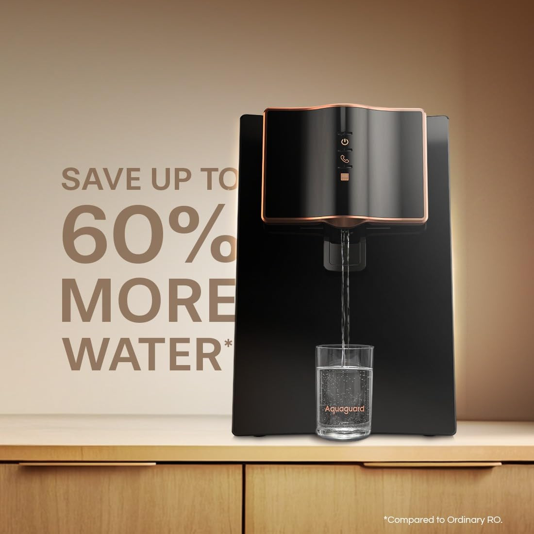 Aquaguard Marvel NXT 10-Stage RO Water Purifier  1 Complimentary Alkaline Water Bottle  Up to 60 Water Savings  ROUVUFActive Copper Tech  Taste Adjuster  Suitable for all Water Sources