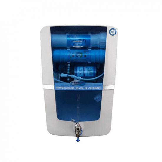 Aquatec Plus - Advanced Alkaline 12 L RO + UV + UF + TDS Water Purifier for home (White, Blue)