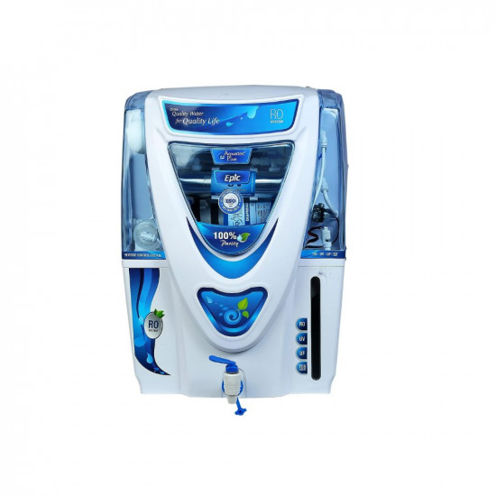 Aquatec Plus - Epic 15L RO + UV + UF + TDS Water Purifier for Home (White) Work Up to 2500 TDS