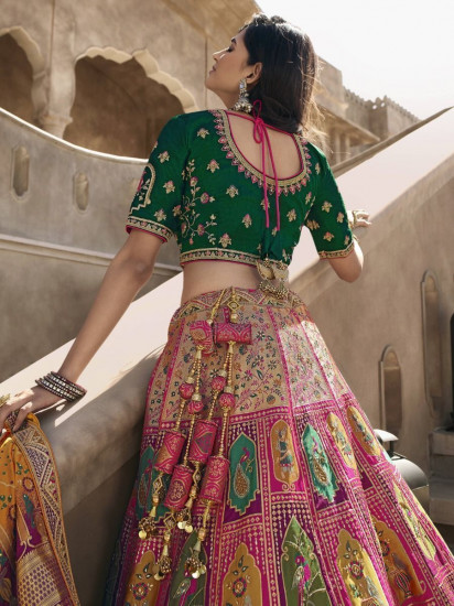 Aristocratic Purple Zari Banarasi Silk Bridal Wear Lehenga choli