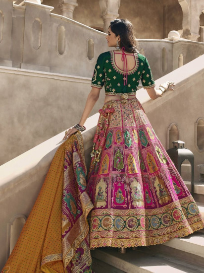 Aristocratic Purple Zari Banarasi Silk Bridal Wear Lehenga choli