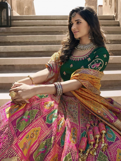 Aristocratic Purple Zari Banarasi Silk Bridal Wear Lehenga choli