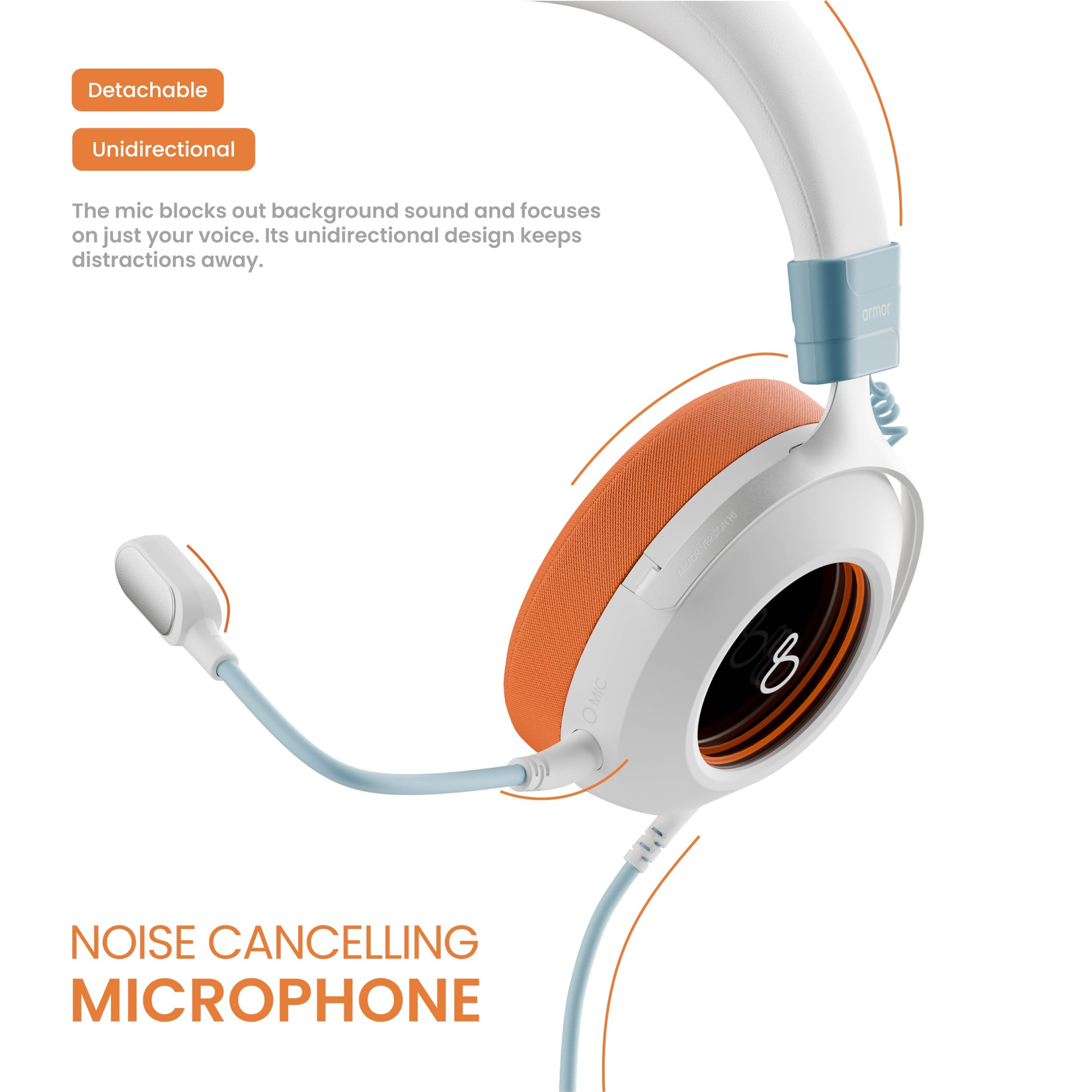 Armor VersionH1 Wired Over Ear Gaming Headphones with Mic Detachable  50mm Neodymium Drivers with 71 Surround Sound  Noise Cancellation  RGB Loop Lights  Type C  for PCPSXboxNintendo
