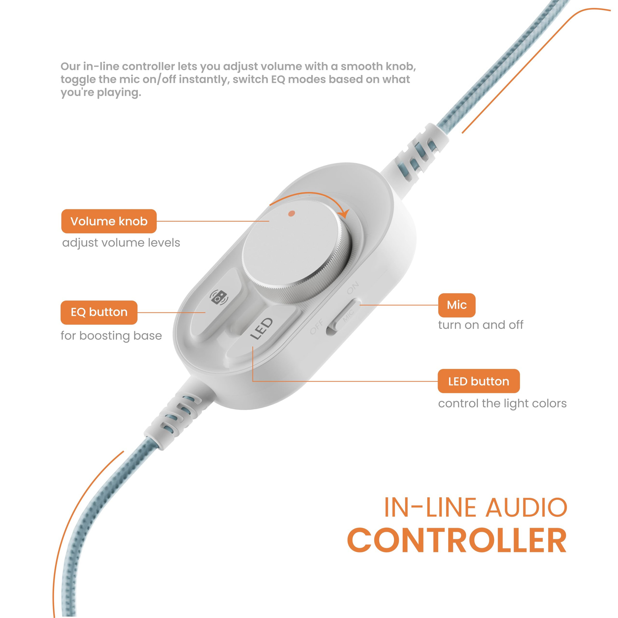 Armor VersionH1 Wired Over Ear Gaming Headphones with Mic Detachable  50mm Neodymium Drivers with 71 Surround Sound  Noise Cancellation  RGB Loop Lights  Type C  for PCPSXboxNintendo