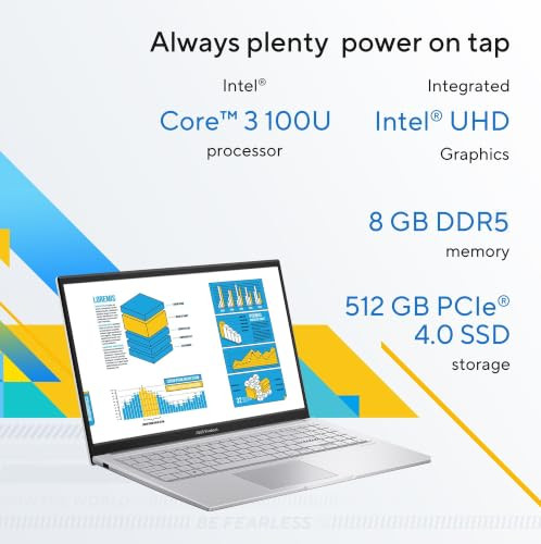 ASUS Vivobook 15 2026Intel Core 3 100U i3-14th Gen Intel iGPU 8GB512GBFHD156396 cmWindows 11M365 Basic1 Year Office 2024Cool Silver17 Kg X1504VAP-BQ1321WSThin Light Laptop - Image 2