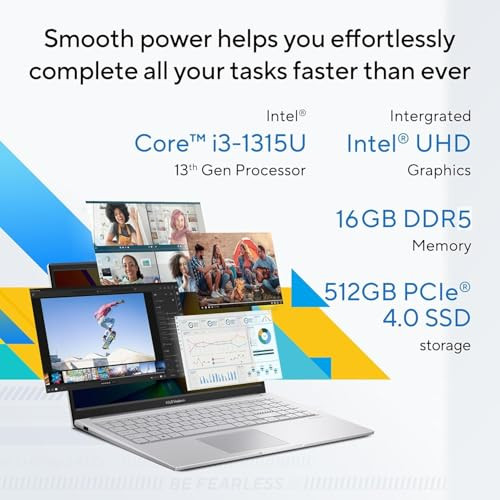 ASUS Vivobook 15 2026Intel Core i3-1315U Intel iGPU 16GB RAM 512GB SSD FHD 156396 cmWindows 11 HomeM365 Basic1 Year Office 2024Cool Silver17 KgX1504VA-D5341WSThin Light Laptop - Image 2