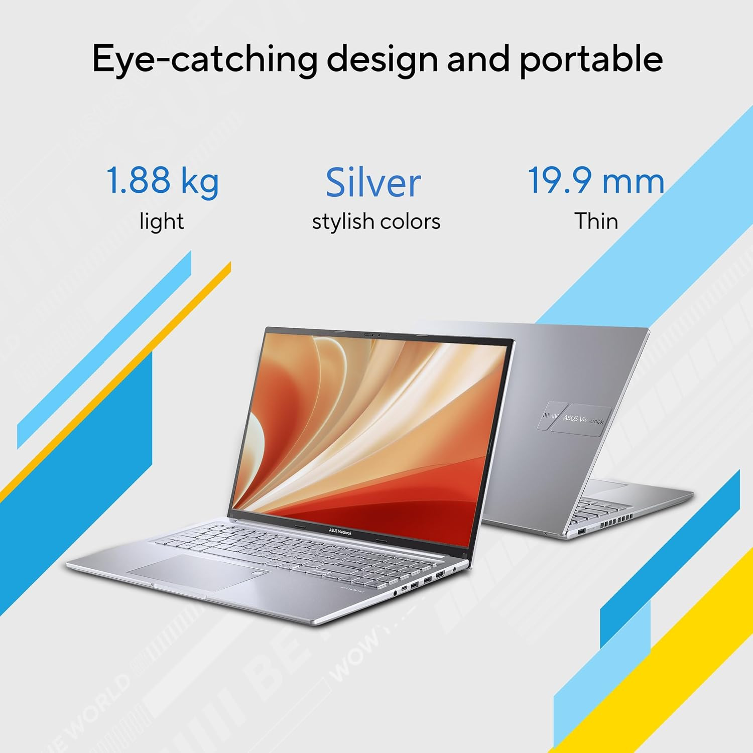 ASUS Vivobook 16 FHD 1920 x 1200 60Hz 300nits Core i5-12500H 16GB RAM512GB SSDIntel Iris X GraphicsWin 11Office HomeFingerprint42WHr BatteryTransparent Silver188kg X1605ZAC-MB541WS