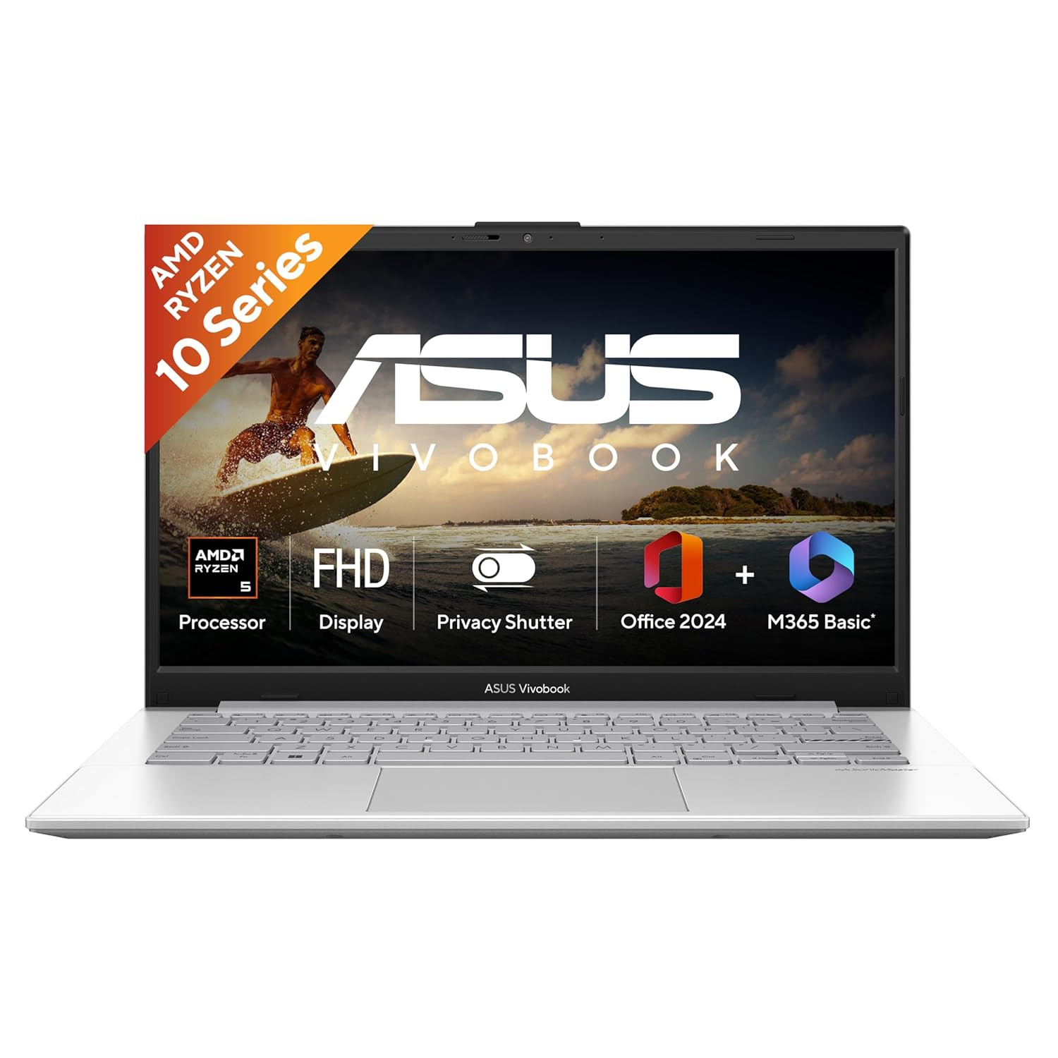 ASUS Vivobook Go 14 2026AMD Ryzen 3 30AMD Radeon iGPU8GB RAM256GB SSDFHD14355 cmWindows 11 HomeM365 Basic1 YearOffice 2024Cool Silver138 kgE1404FA-EB1762WSThin Light Laptop - Image 1
